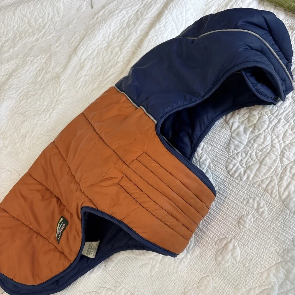 LL Bean Mountain Classic Dog‎ Parka Quilted Puffer Reversible Jacket Extra Large